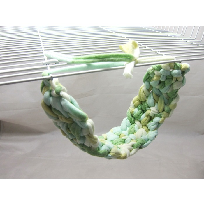 【鹹蛋鼠鼠壓箱寶】BID0235TEA 台製 簡易小吊床 反轉秋千 鞦韆 小鸚鵡 文鳥 布條站架 蜜袋鼯 守宮 小蜥蜴