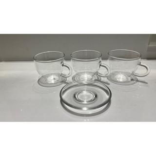 玻璃咖啡杯組 咖啡 品茗杯 茶杯 花茶杯 。一杯一盤