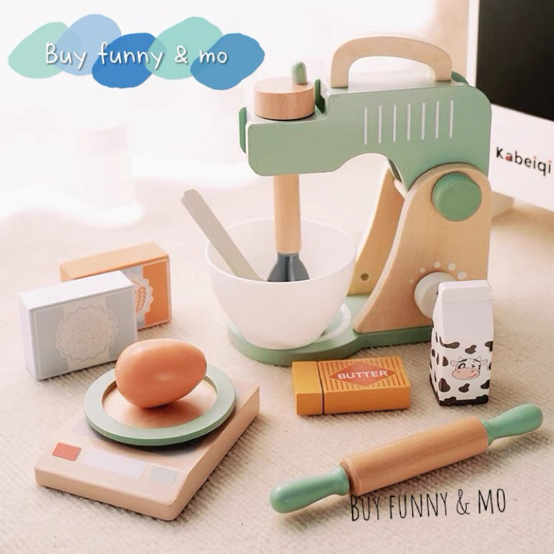 「Buy Funny &amp; Mo」木制扮家家酒 麵包機 烤餅乾 咖啡機 榨汁機 攪拌機 孩童玩具