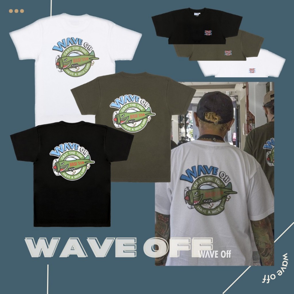 💢 桃園東區釣具【Okuma x Wave Off BASE 550 聯名 T-SHIRT 純棉上衣 短袖上衣】