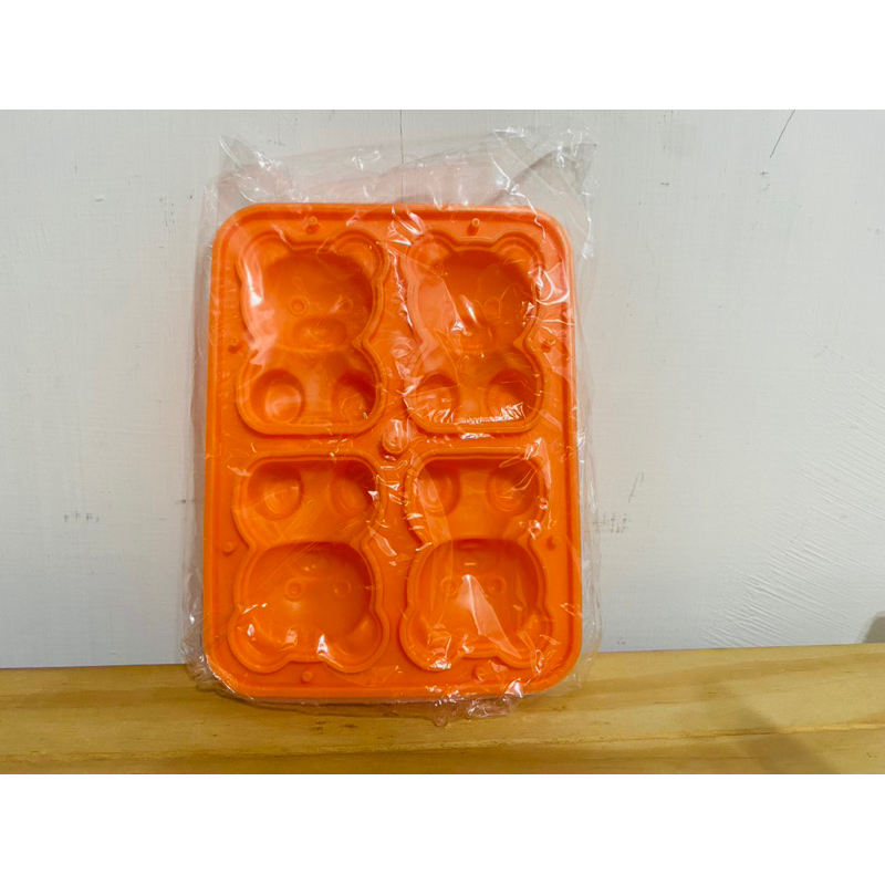 小熊造型四格製冰盒 （橘色）秀泰影城