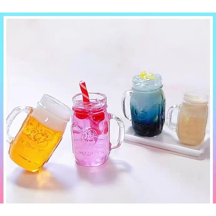 💝賣場低銷$200出貨💝袖珍迷你擬真超高透💖梅森杯💖食玩模具 UV膠，滴膠 環氧樹脂 黏土 奶油膠
