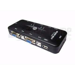 【Safehome】USB KVM 1對4 手動切換器 可用一組螢幕、鍵盤、滑鼠操作四臺電腦 SKU104
