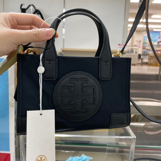 日本代購🇯🇵 TORY BURCH ELLA皮雕logo尼龍兩用迷你 mini托特包 側背包 手提包 單肩包斜背包小方包