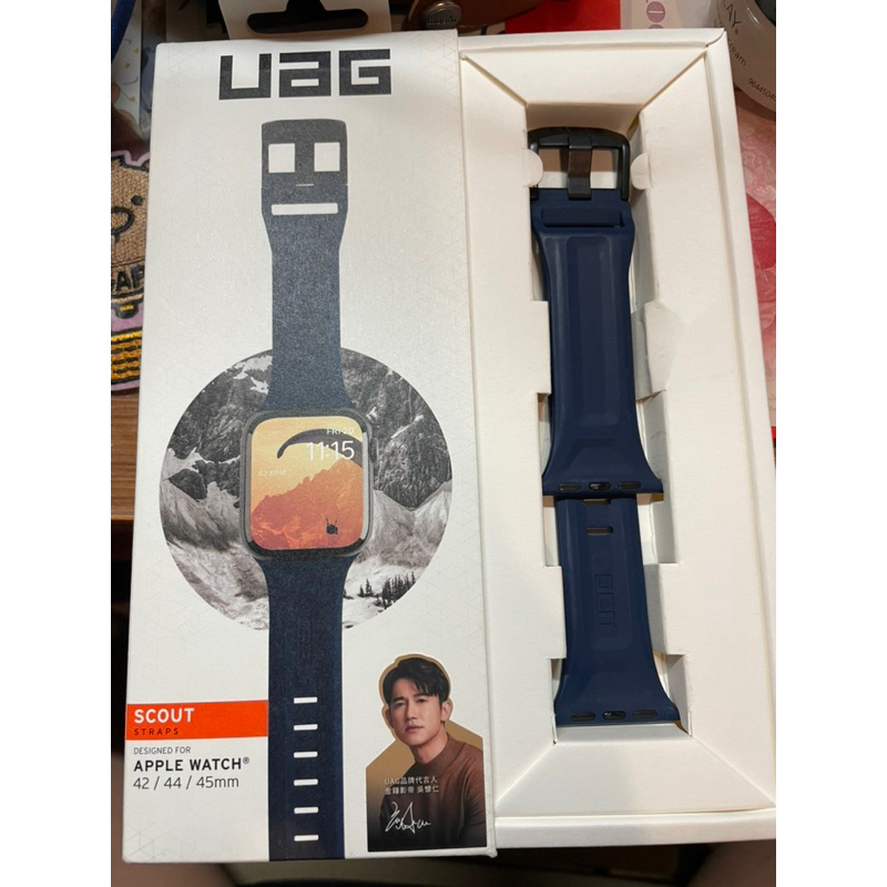 UAG深藍色 Apple Watch 矽膠錶帶 42mm 44mm 45mm適用