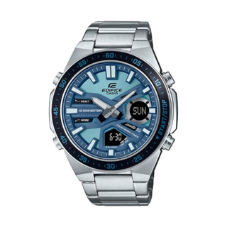 全新CASIO卡西歐 EDIFICE 十年電力 雙顯示時尚腕錶系列 雅痞藍 EFV-C110D-2B 歡迎詢問