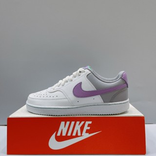 NIKE W COURT VISION LO NN 女生 白紫色 皮革 舒適 板鞋 運動 休閒鞋 FN7141-100
