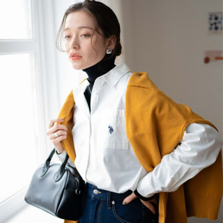 -EJ- 現貨 U.S. POLO ASSN. wego 日本限定 襯衫 長袖 全白 米白 米色 春夏