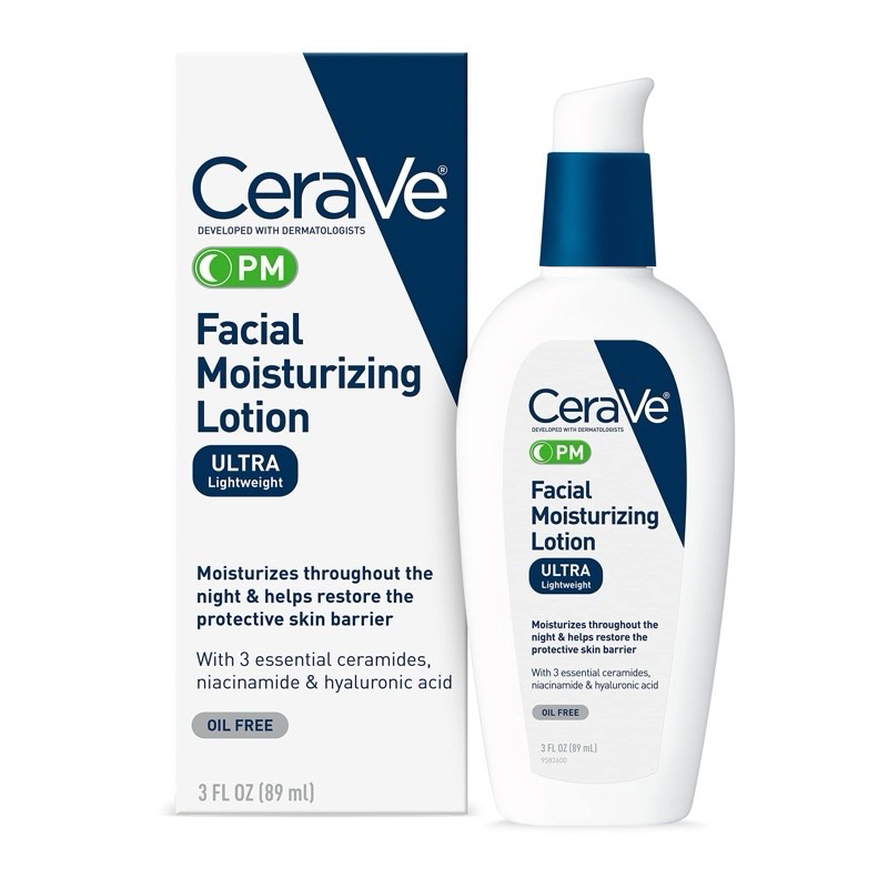 CeraVe 適樂膚 PM 臉部夜間保濕乳液 89ml 玻尿酸 晚霜
