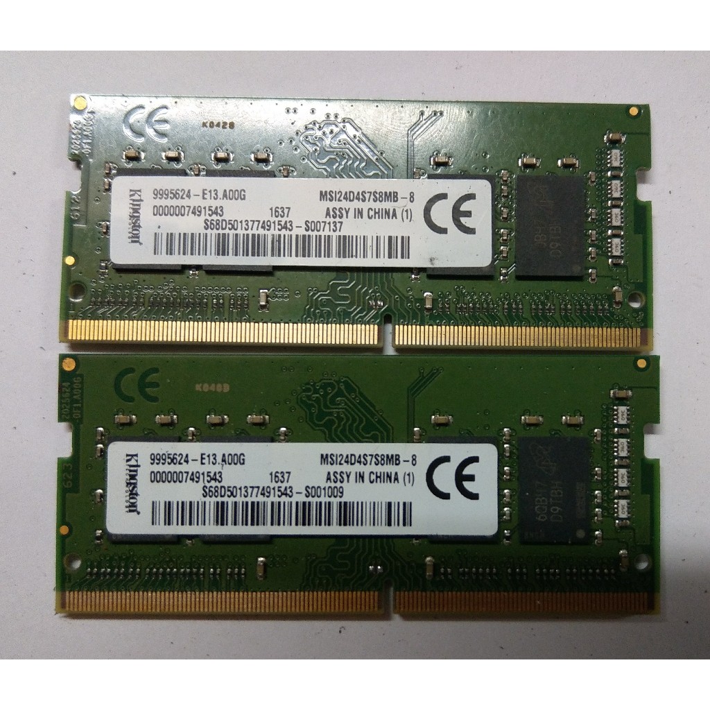 含稅 金士頓 DDR4 2400 8G 8GB筆記型電腦 雙面顆粒MSI24D4S7S8MB-8 10R131