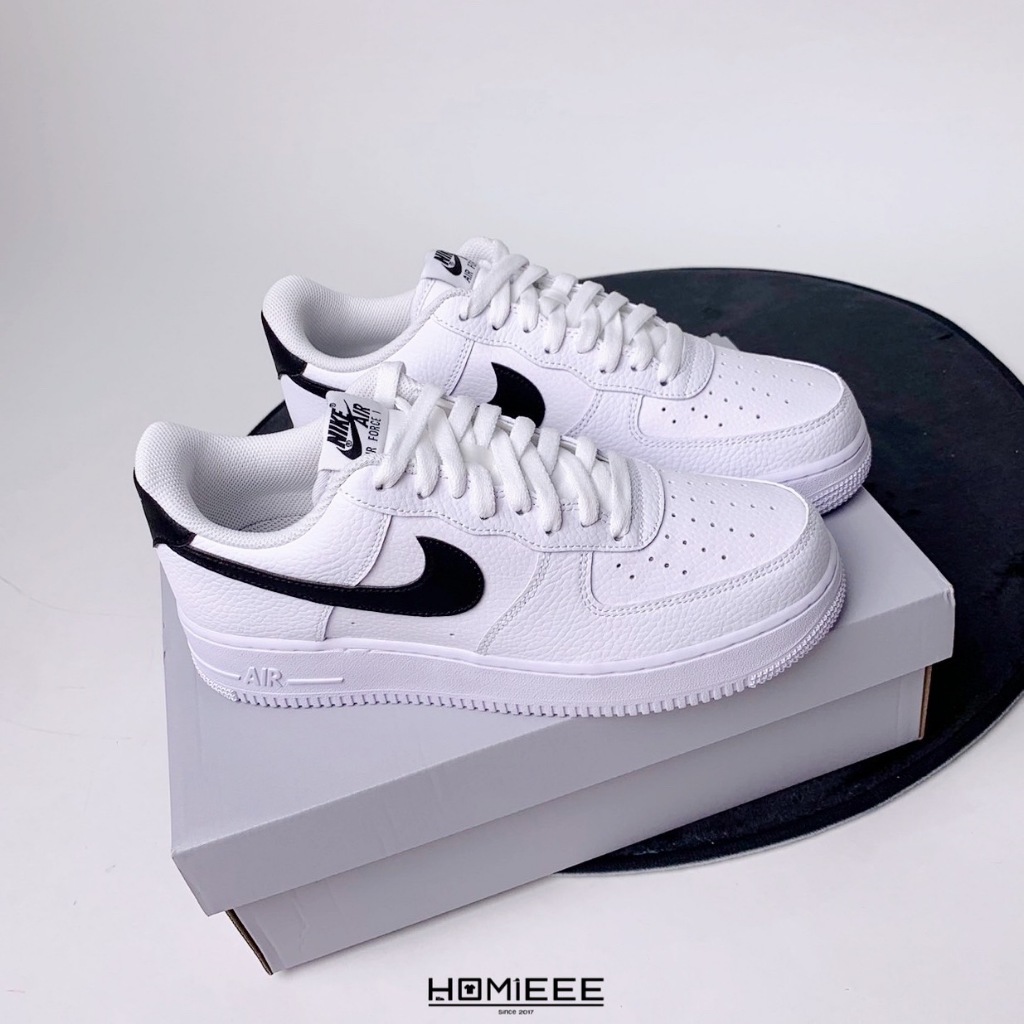 【Homieee】Nike Air Force 1 白底黑勾 荔枝皮 黑白色 CT2302-100