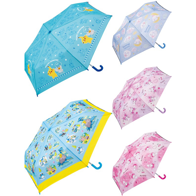 【快速出貨】23年最新款 日本 Skater 兒童雨傘 卡通雨傘 雨傘 折疊傘 摺疊傘 庫洛米 大耳狗 美樂蒂 寶可夢