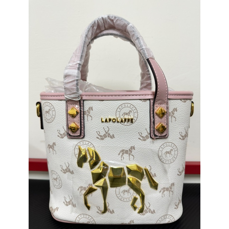 遠東百貨專櫃品牌LAPOLAFFE精品設計白色馬兒包