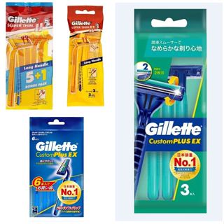 佳佳玩具 ---- 吉列 Gillette 長柄 潤滑 輕便刀 刮鬍刀 2刀架裝 6刀架裝 日本包裝 3支 6支 超值