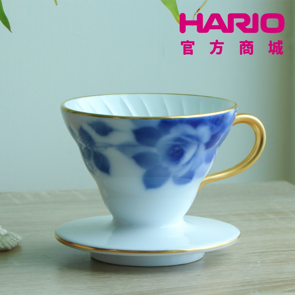 【HARIO】V60岡染付薔薇01濾杯 VDOT-01-OSB【HARIO官方商城】