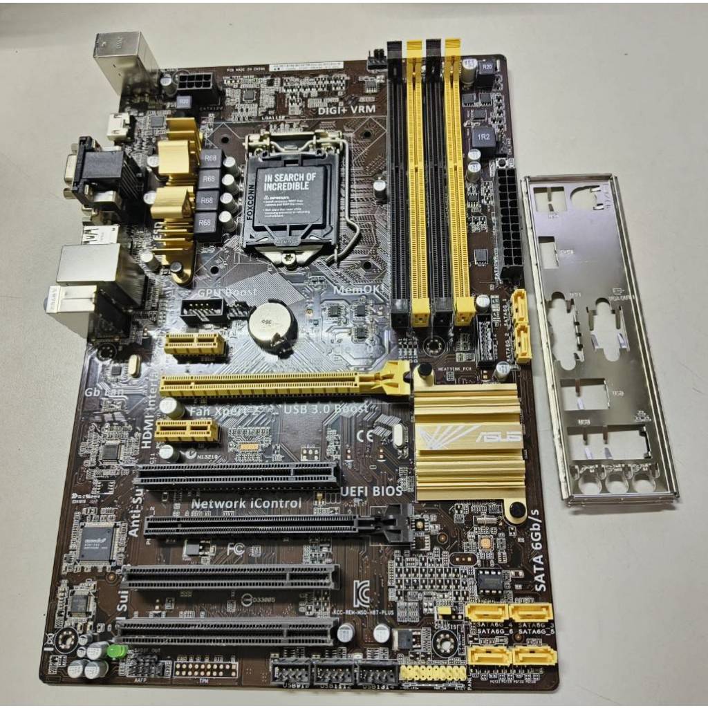 #822 ASUS H87-PLUS 主機板 附檔板