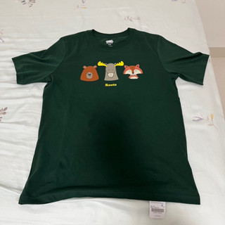 [全新］ROOTS男裝動物派對系列 森林動物純棉修身短袖T恤（贈50週年購物袋）