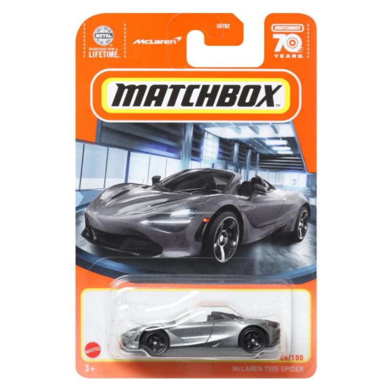 ^.^飛行屋(全新品)MATCHBOX 火柴盒小汽車 合金車//麥拉倫 McLAREN 720S SPIDER敞篷超跑
