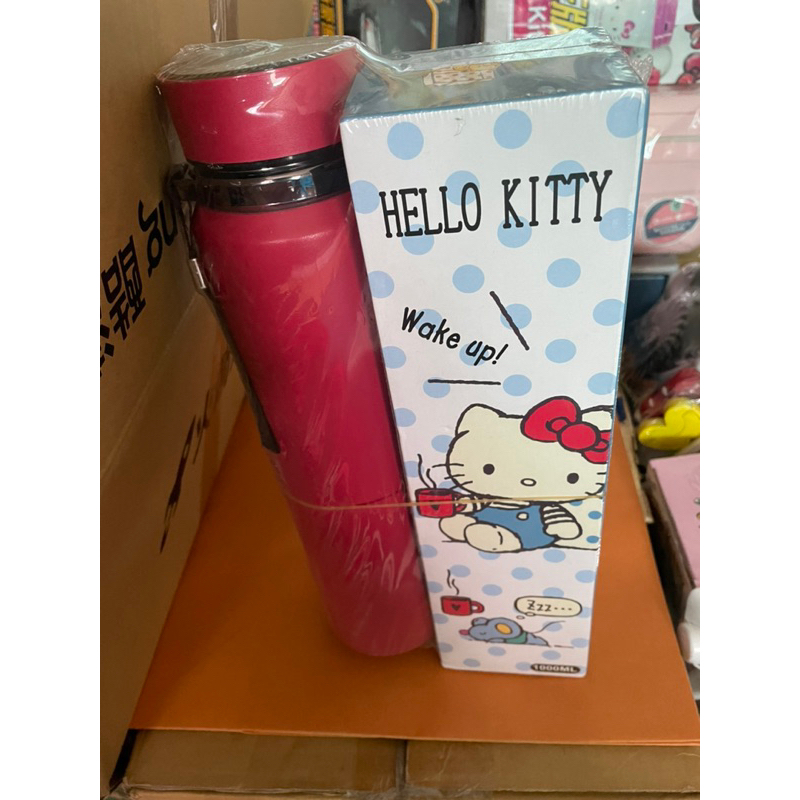 賣場最便宜 凱蒂貓 三麗鷗 正版授權 HELLO KITTY 智能保溫瓶 1000ml 提把 水壺 巨無霸商品