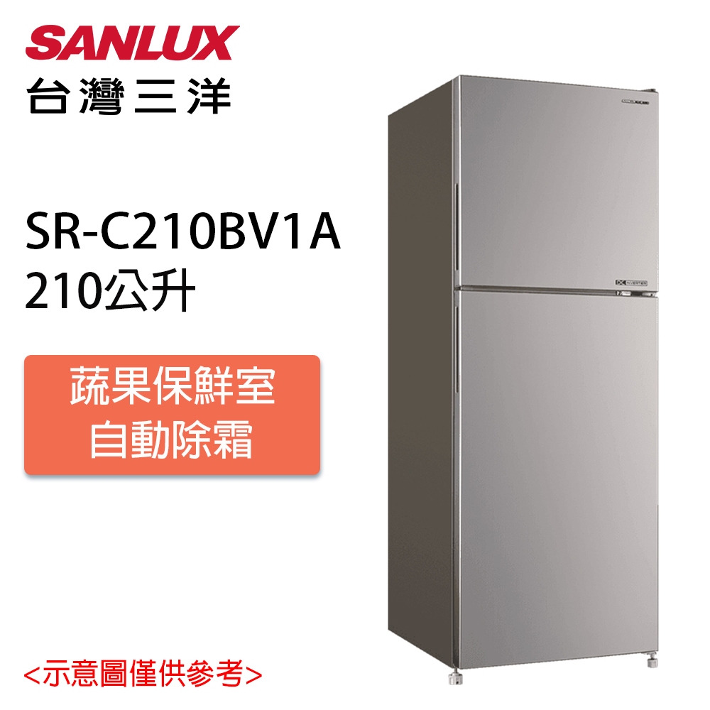 【SANLUX 台灣三洋】210公升 一級能效變頻雙門冰箱 SR-C210BV1A