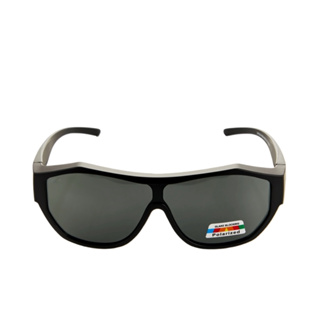 Z-POLS 流行設計加大套鏡 頂級質感消光黑框搭Polarized偏光黑抗UV400包覆式太陽眼鏡(有無近視皆可用)