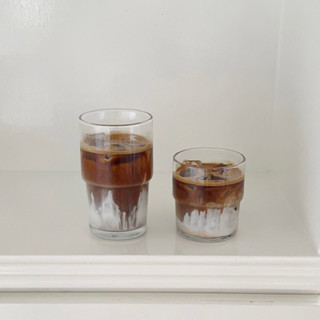 現貨 韓國代購 可堆疊的咖啡廳玻璃杯 冰鎮美式咖啡杯 家用咖啡廳玻璃杯