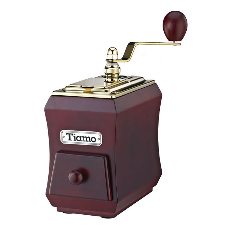 【Tiamo】NO.1頂級手搖磨豆機/ HG6124PH(鈦金款紅木色/CNC雕刻鍛造) | Tiamo品牌旗艦館