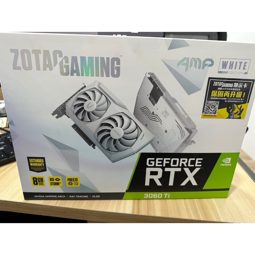 ZOTAC索泰 GAMING GeForce RTX 3060 Ti AMP White Edition LHR 顯示卡