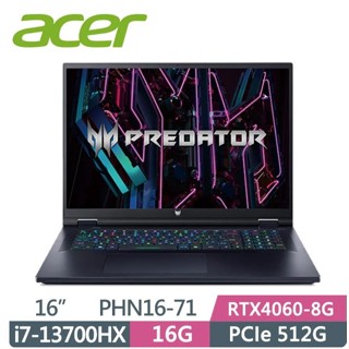 ACER Predator PHN16-71-79C7 黑(i7-13700HX/16G/RTX4060-8G/512G