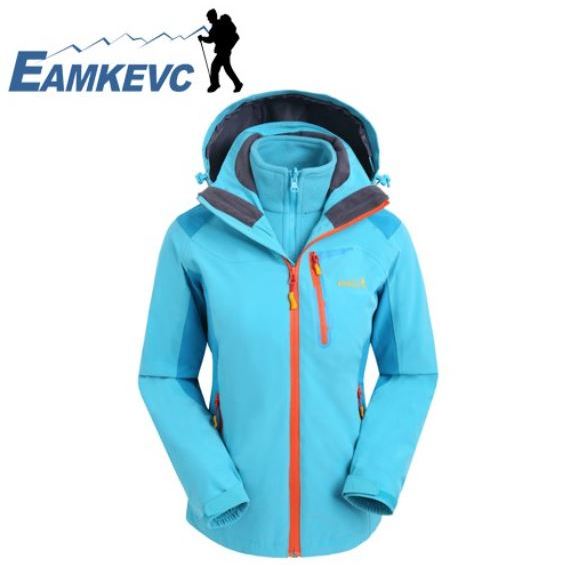 EAMKEVC 女款 兩件式防水保暖外套 天藍色8102BE 防風防水 滑雪服 機能外套 保暖外套 縱走【陽昇戶外用品】