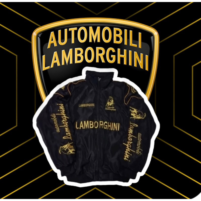 【HB海森堡】美式嘻哈 Lamborghini  藍寶堅尼賽車  復古外套 風衣夾克 刺繡