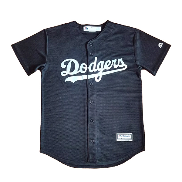 正品 MLB美國職棒 Majestic青年版 道奇 Los Angeles Dodgers 黑色 棒球衣 無背號