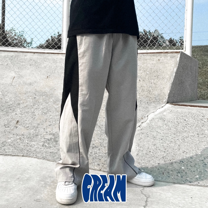 【 𝐂𝐑𝐄𝐀𝐌.𝐋𝐀𝐁 】精選褲款 MSTR-003 補裁防風褲 運動 美式街頭 嘻哈 寬鬆