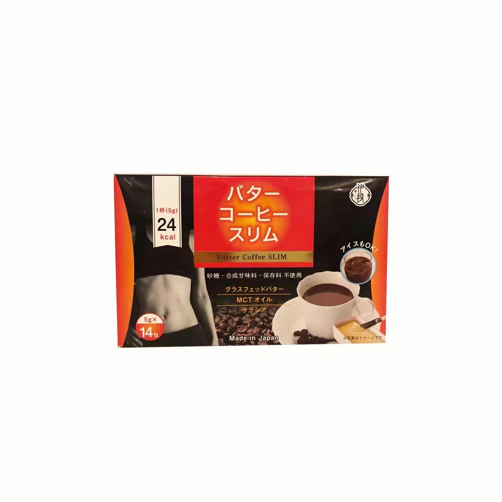 伊段升級版日本黃油咖啡黑純潤無糖生酮mtc油即溶輕體增量裝16包