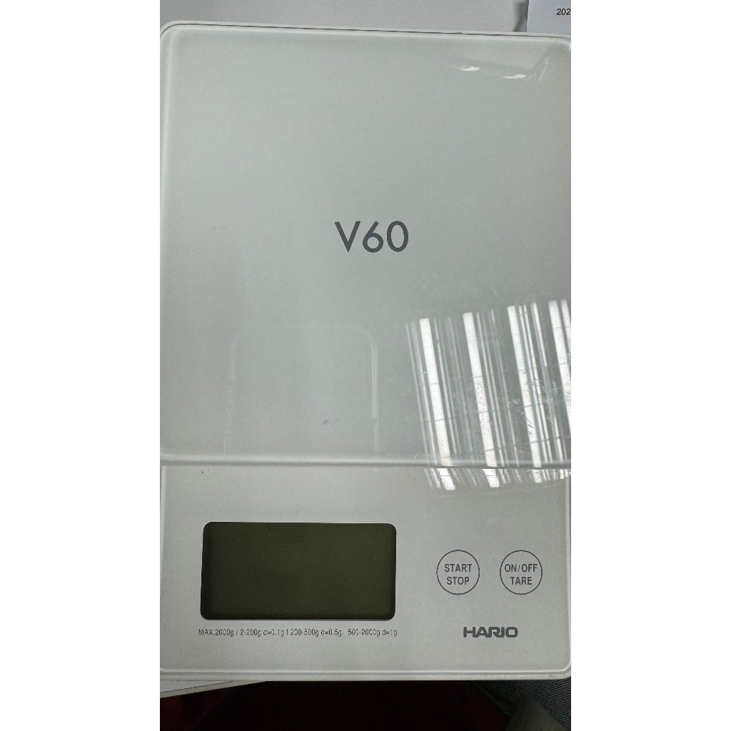 HARIO V60 琉璃白 鏡面電子秤 [VSTG-2000-W] 手沖咖啡 秤重量/計時 兩用