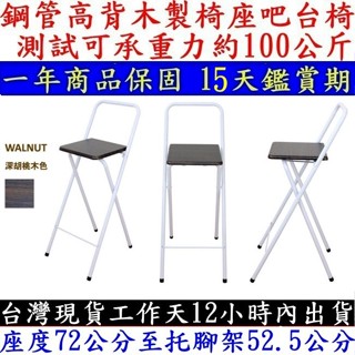 鋼管折疊椅1入組【免工具全新品】吧台椅-吧檯椅-高腳椅-摺疊椅-折合椅-會議椅-專櫃椅-XR096-2S-WF深胡桃木色