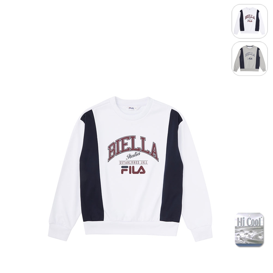 【FILA】KIDS 孩童款 吸濕排汗 長袖上衣-白色 1TEW-8413-WT