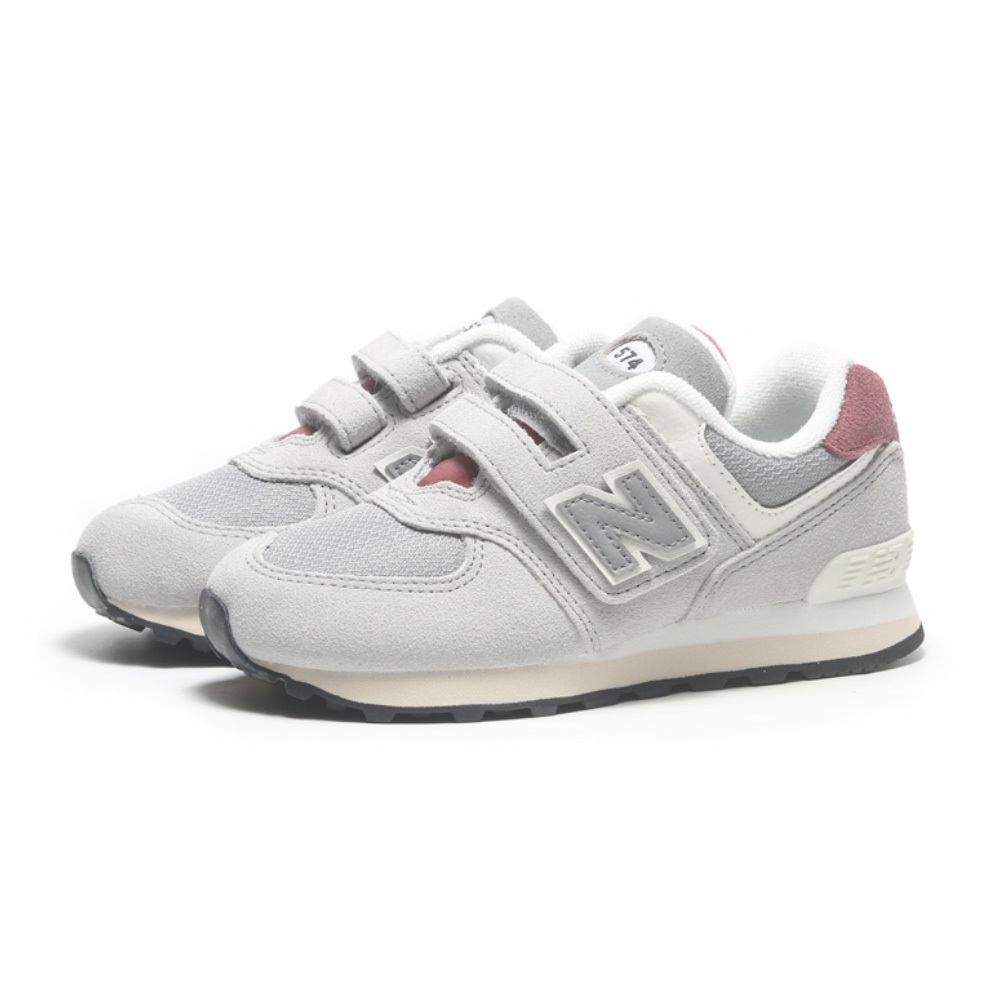 NEW BALANCE 童鞋 NB 574 灰酒紅 麂皮 魔鬼氈 中童 PV574KBR