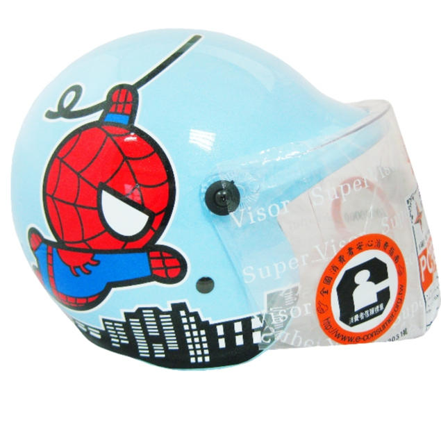 EVO CA003 CA002 蜘蛛人水藍色 兒童安全帽 童帽中童小童半罩折