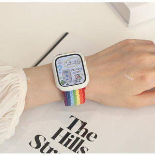 ⌚apple watch 錶帶⌚正品 彩虹尼龍錶帶 蘋果手錶錶帶 適用於 iwatch 8 7 6 5 4 SE編織錶帶