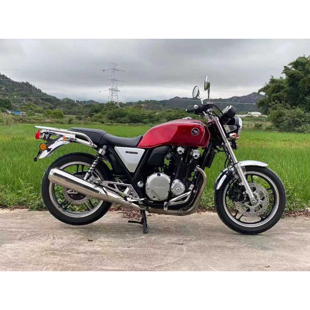 CB1100RS尾翼 適用於 本田 CB1100改裝尾箱支架 CB1100RS 電鍍後貨架 CB1100RS黑色扶手