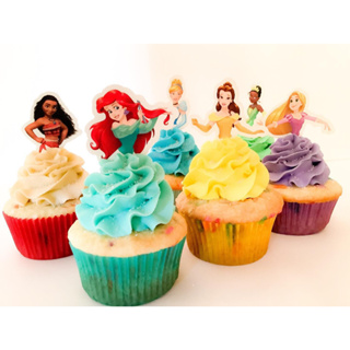 ⭐高雄現貨⭐ 迪士尼公主插牌(7款) 特殊造型杯子蛋糕裝飾 蛋糕插片 ❤️冰雪奇緣 美人魚 仙杜瑞拉 白雪公主艾莎