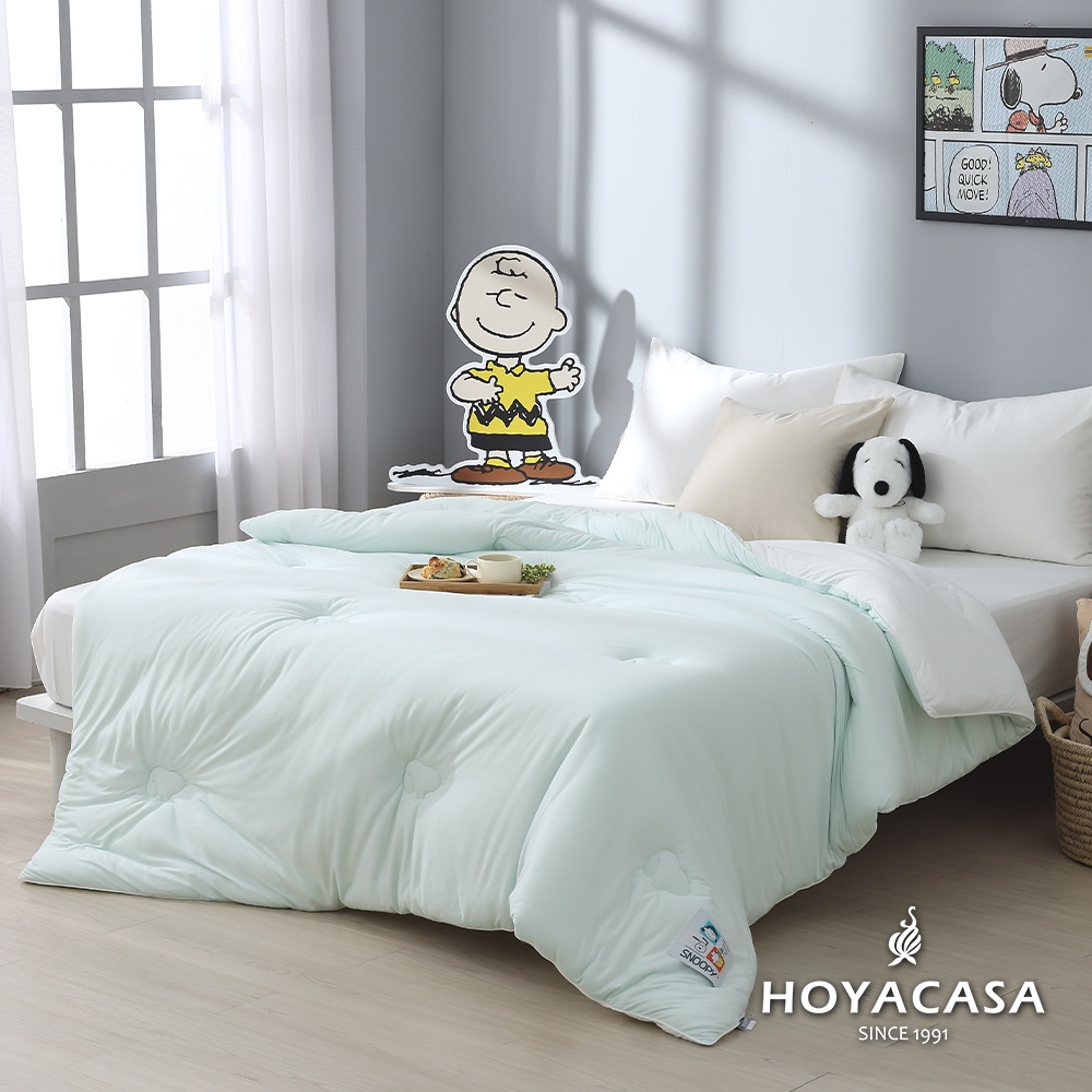【HOYACASA x 史努比聯名系列】韓式懶綿綿抱抱冬被 - 青檸綠(180x210cm)