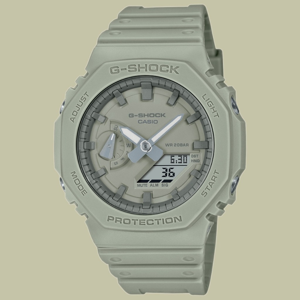 CASIO 卡西歐 G-SHOCK 野地礦物雙顯腕錶 45.4mm / GA-2100NC-3A