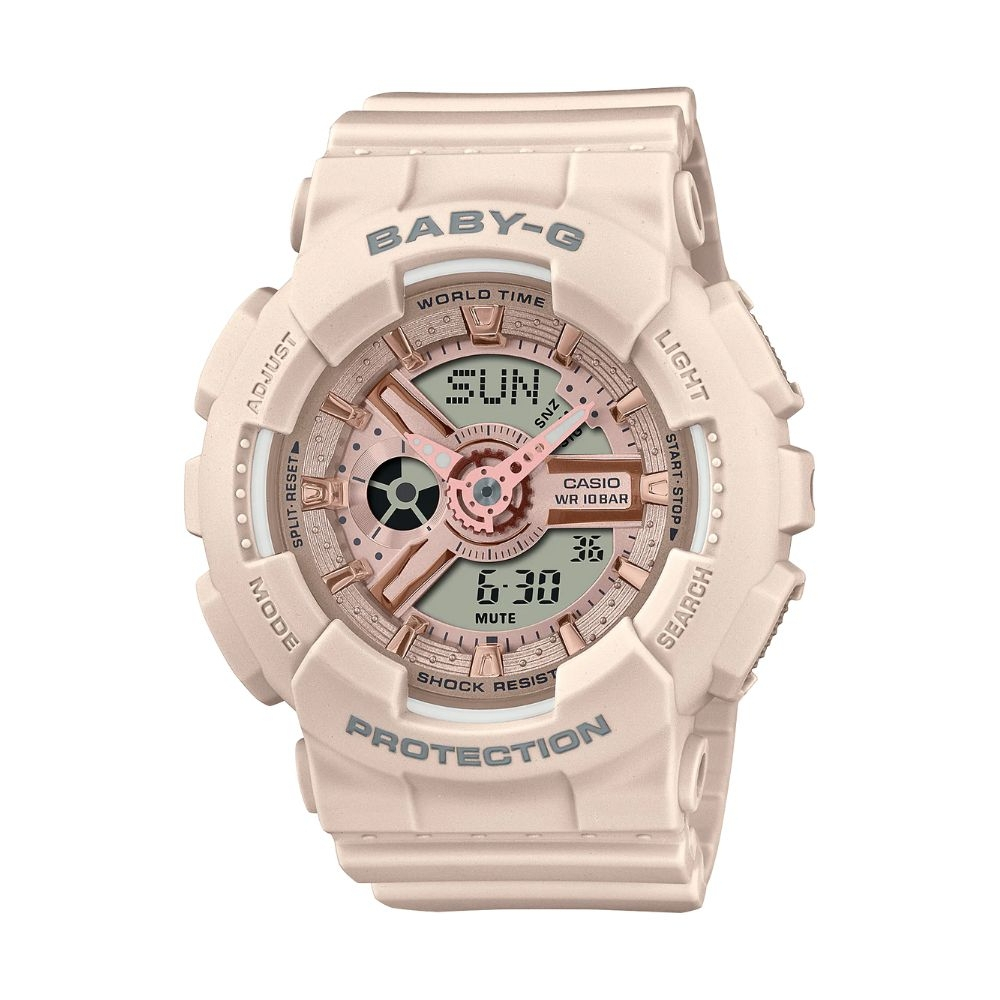 CASIO卡西歐 BABY-G 粉嫩色調雙顯電子錶(BA-110XCP-4A)