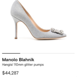 Manolo Blahnik 慾望城市凱莉最愛銀色閃亮高跟鞋