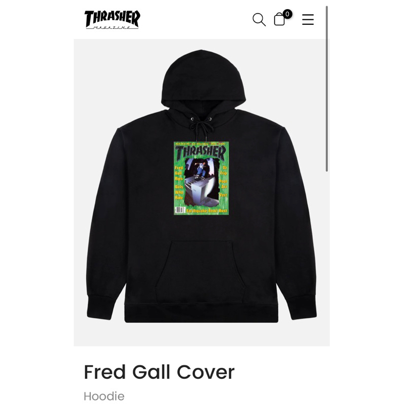 美國代購🇺🇸23 THRASHER Fred Gall Cover Hoodie 人像 連帽長袖T恤 帽T 火焰🔥滑板