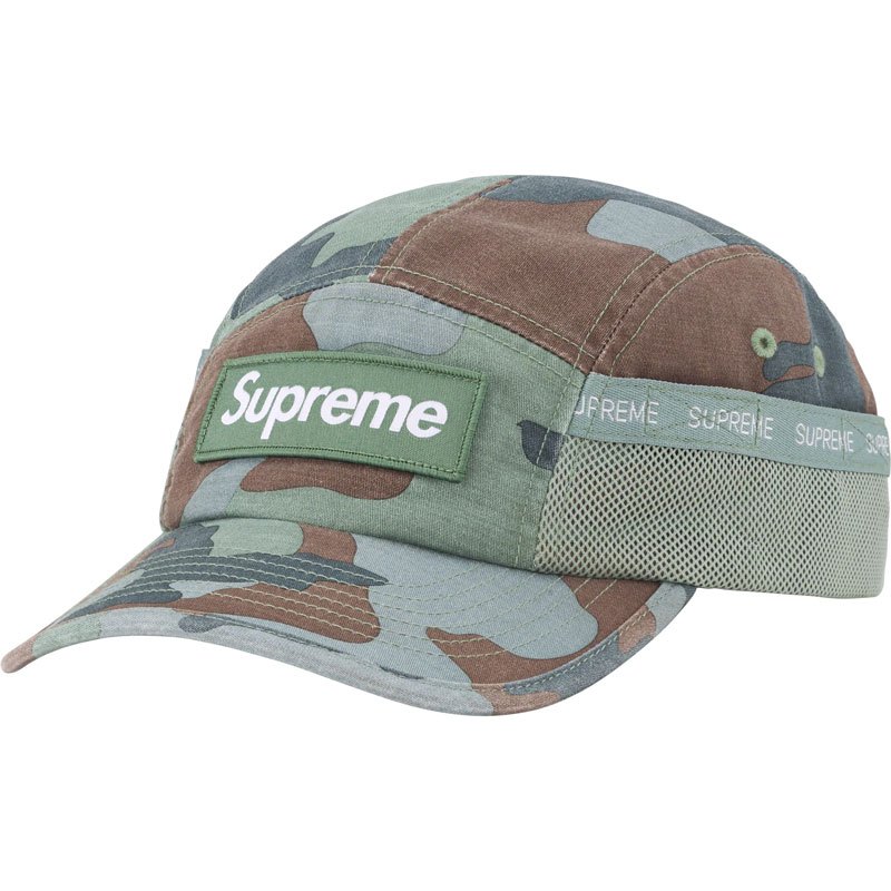 SUPREME FW23 MESH POCKET CAMP CAP 五分割帽 (灰石迷彩) 化學原宿