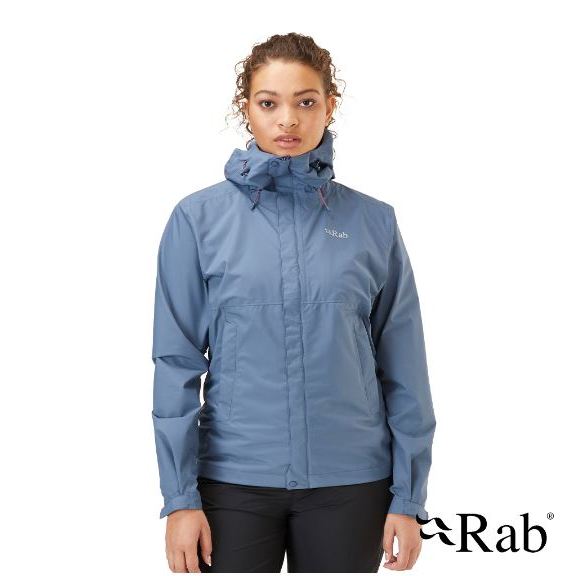 Rab Downpour Eco Jacket 女 輕量防風防水連帽外套 白令海藍 QWG-83 防風 【陽昇戶外用品】