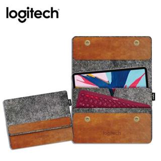 Logitech 羅技 羊毛氈平板鍵盤套 皮革棕